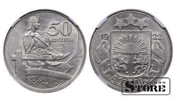 Latvija, 50 santimų, 1922 metai, NGC, MS 61