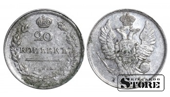 Krievijas Impērija Aleksandrs I (1802 - 1825), 20 Kapeikas 1813. gads, Sudrabs, SPB