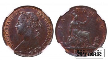 Великобритания Королева Виктория (1838 - 1901), 1 фартинг(1/4 пенни) 1893, NGC MS 62 BN