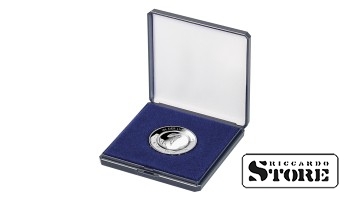 Cases with patented universal insert for pressing coins with a diameter of up to 50 mm, blue