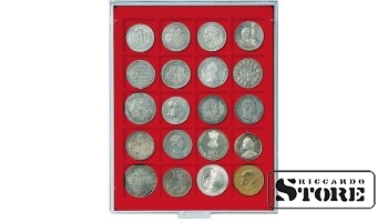 STANDARD Numismatic Box with 20 Square Compartments for Coins/Capsules Up to 47 mm in Diameter