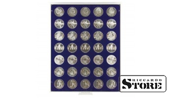 MARINE Numismatic Box with 35 Round Cells for Coins up to 32.5 mm, e.g. for Storing Silver Coins from Germany with a Nominal Value of 20 /10 Euros