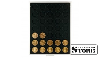 CARBO numismatic box with 35 round compartments for coins up to 32.5 mm in diameter, such as for storing German silver coins in 20/10 euro denominations