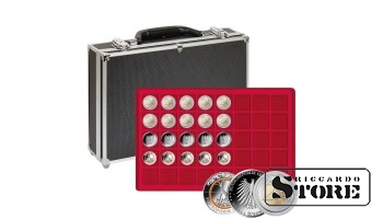 Large numismatic case with 8 trays for 320 coins/coin capsules with a diameter of up to 34 mm