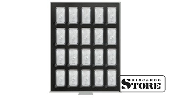 STANDARD BLACK SAMT numismatic box for 20 rectangular coin capsules S22552747P (includes capsules)