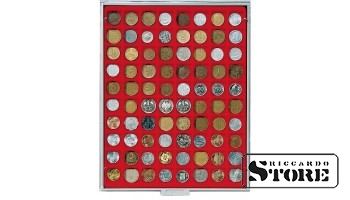 STANDARD numismatic box with 80 square compartments for coins/coin capsules up to 24 mm