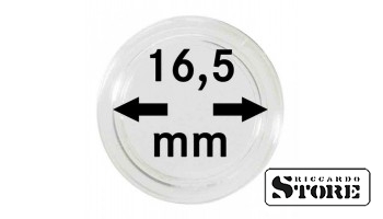 Coin capsules with an inner diameter of 16.5 mm, set of 100 pieces