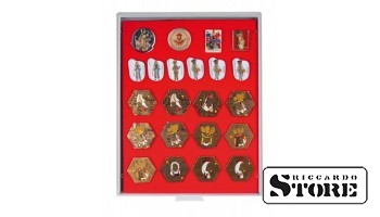 Collection box in STANDART modification with a red porous tray for placing badges, orders, and emblems.