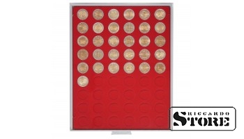 STANDARD Numismatic Box with 54 Round Compartments for Coins up to 25.75 mm in Diameter, for Example, 2 Euro Coins