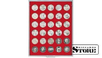 STANDARD numismatic box with 30 round compartments for coins up to 34 mm in diameter